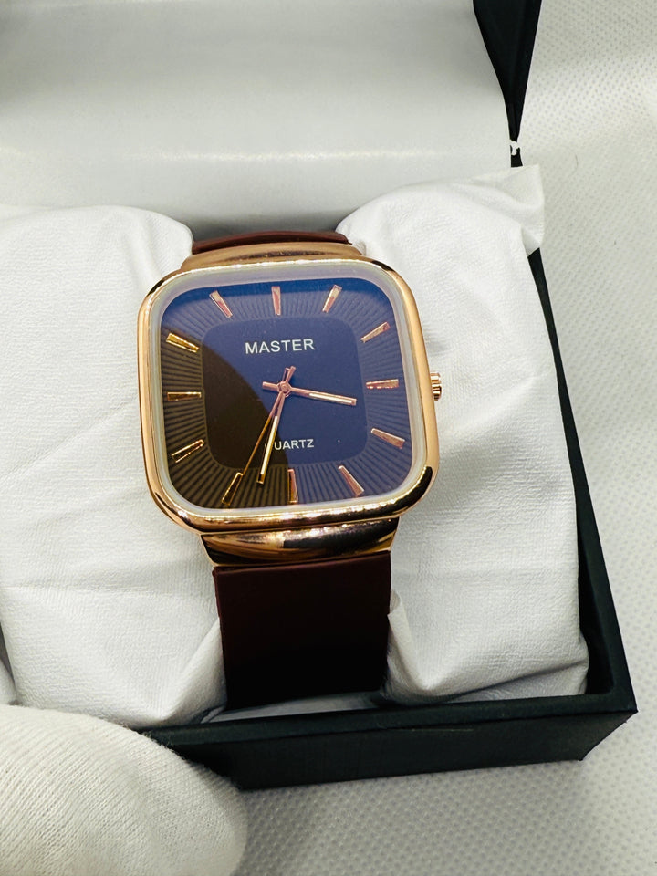 Master Quartz Watch For Men's Steel Back